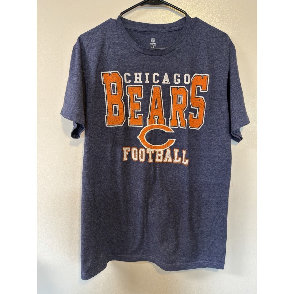 NFL Team Apparel Chicago Bears Football Graphic T-Shirt‎ Mens Large Heather Navy